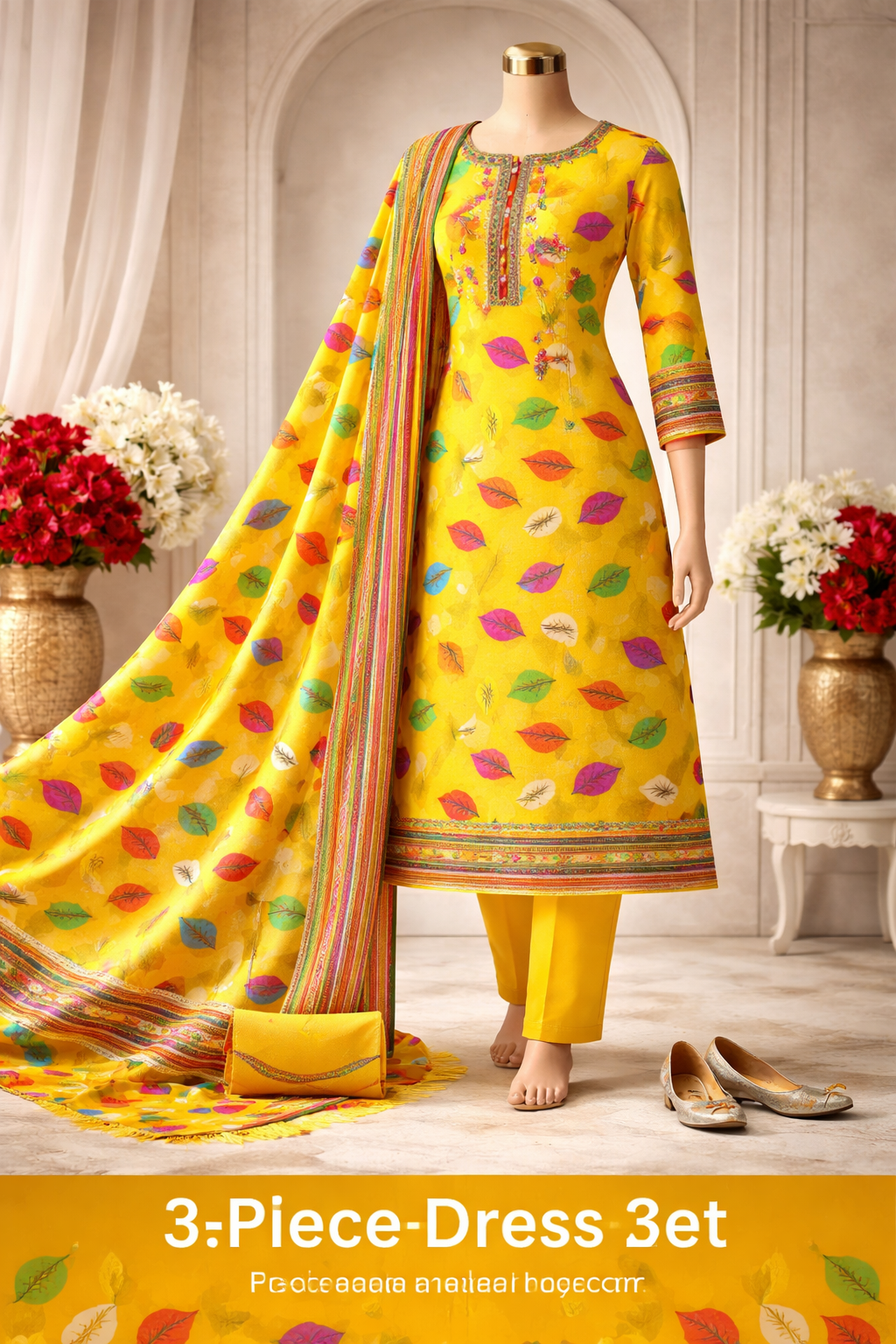 2 Pcs Women's Unstitched Printed Suit