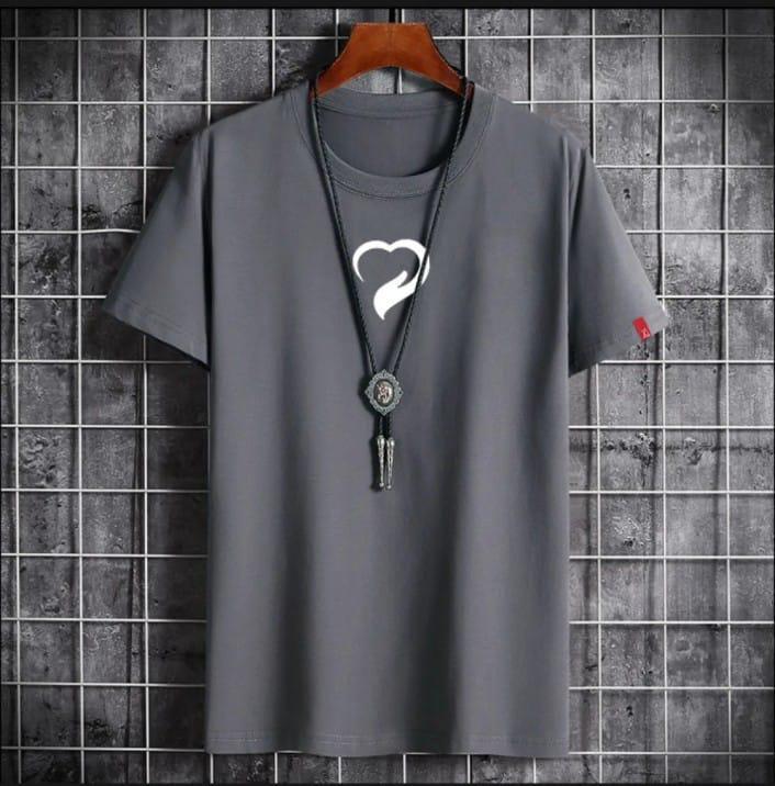 Premium Men's Grey Jersey T-Shirt - 1 Pc, Round Neck, Plain Design