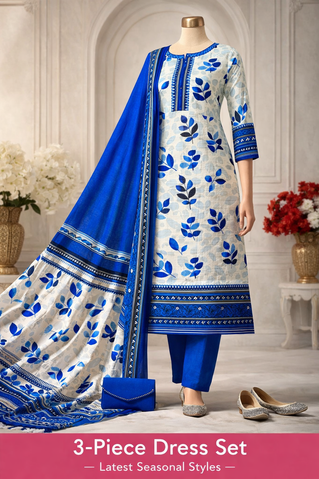 2 Pcs Women's Unstitched Printed Suit