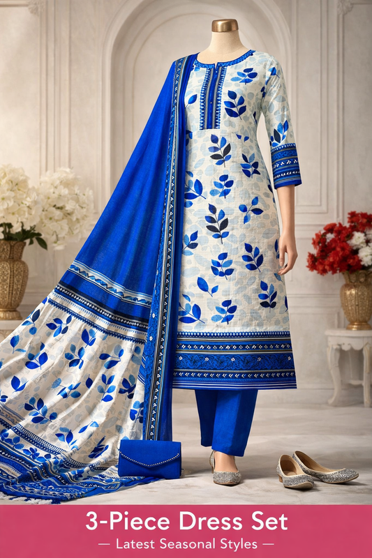 2 Pcs Women's Unstitched Printed Suit